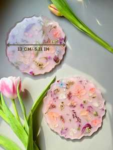 Elegant Handmade Wooden and Resin <b>Coasters</b> for Luxury Dining <b>Table</b> Classic Style International Export Stone <b>Coasters</b> for Decor - Product Image 5