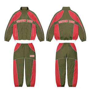 Vente en gros de nouvelles combinaisons de jogging coupe-vent zippé en nylon pour hommes survêtement streetwear pour l'hiver brodé thermique grande taille - Product Image 5