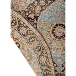 Someplace Time Beige <b>Brown</b> Large Area Hand Knotted Afghan <b>Wool</b> Rugs Classic Medallion Flat Weave Technique for Teen Home - Product Image 5