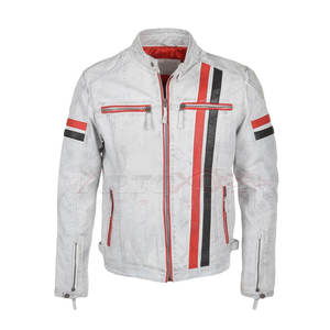 Chaqueta de cuero de alta calidad de secado rápido para hombre, chaqueta de moto de cuero de color personalizado para hombre - Product Image 1