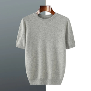 2025 primavera hombres cuello redondo 100% algodón transpirable secado rápido ajuste Regular patrón geométrico Camiseta de manga corta - Product Image 2