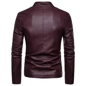 Autumn Winter Men's Casual Coat American Stand Collar New Fashion High Street Style Genuine Leather Waterproof Breathable Jacket - Product Image 1