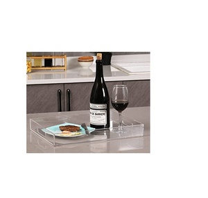Plateaux de service en acrylique pour fête, plateau de table basse, organisateur de comptoir moderne pour salle de bain, bar, petit-déjeuner, nourriture, thé, fruits - Product Image 6