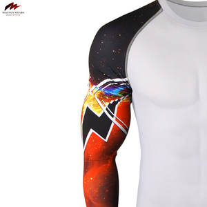 Chemises décontractées en satin à compression pour hommes, taille personnalisée, tricotées unies, respirantes, style urbain, fitness, sport, course à pied, avec logo imprimé - Product Image 5