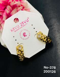 Pendientes de Lujo de Acero Inoxidable Chapados en Oro Estilo Bollywood para Bodas y Fiestas, Aretes de Compromiso - Product Image 6