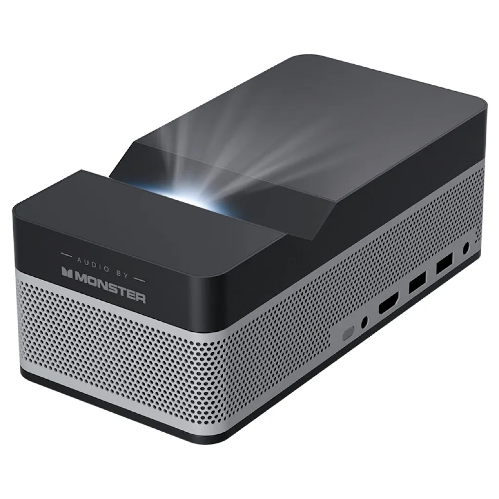 EHOMM UF9 Battery can be optional 100 inch Full HD 1920 x 1080 Home Theater CineBeam Short Throw Projector, 6800 Lumen