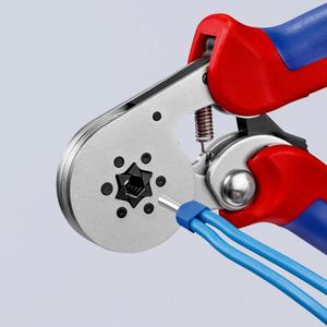 Alicates de crimpado Knipex con revestimiento de material cromado de dos componentes para ajuste automático y crimpado lateral de terminales tipo buje - Product Image 3
