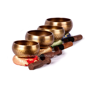 Tay-Búa Brass hát Bát <span class=keywords><strong>Nepal</strong></span> thực hiện tùy chỉnh in logo nghệ thuật khắc cho thiền & Yoga giá bán buôn kim loại thủ công - Product Image 3