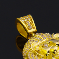Liontin berlapis emas Moissanite perak singa jimat padat yang dipersonalisasi sepenuhnya Harga Terbaik Desain satu per satu untuk suasana diri