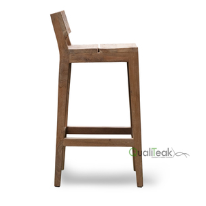 Taburete de madera de teca reciclada para muebles de exterior, serie Moha - Product Image 2