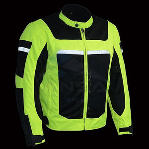 Blouson de moto en maille noire premium avec armure CE Hommes Vêtements de motard toutes saisons Vêtements de moto Maille de moto Noir-Néon-Vert - Product Image 5