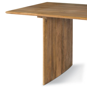 Table de salle à manger en bois de manguier massif, design simple et élégant, bords incurvés doux, pieds fins et durables, pour la maison et la cuisine - Product Image 5