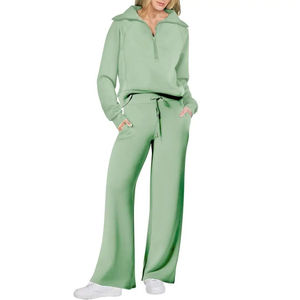 Ensembles à fermeture éclair à femme 2025 survêtement costumes Baggy pantalon vêtements de sport femmes pull deux pièces ensemble femmes tenues - Product Image 6