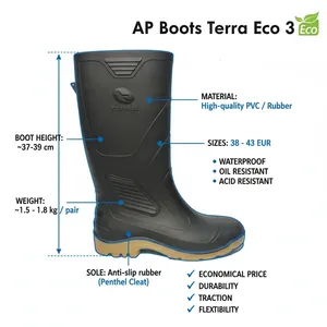 Botas AP TERRA ECO 5 para Hombre, Botas de Lluvia de PVC Resistentes e Impermeables, Antideslizantes, con Plantilla de Goma hasta la Rodilla, para Todas las Estaciones - Product Image 2