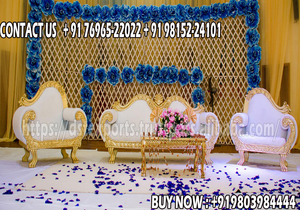 El Mejor Conjunto de Muebles para Escenario de Ceremonia de Boda, Sofá Blanco y Dorado para Bodas Reales, Decoración para Eventos en el Reino Unido - Product Image 4