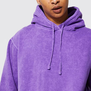 Custom Blank Heavyweight French Terry Vintage Oversized <b>Drop</b> Shoulder Acid Wash <b>Sun</b> Faded Pullover Logo Printed Hoodie Men - Product Image 3