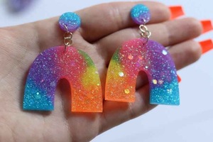 Pendientes de Resina Bordados a Mano, Joyería de Moda de Acero Inoxidable para Mujeres y Niñas, Estilo Clásico para Bodas, Alta Calidad - Product Image 6