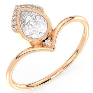 Anillo de Compromiso Solitario REYES Timeless de Plata de Ley 925 con Corte de Pera y Moissanita de 0.67 Quilates, Joyería Fina Personalizable OEM ODM - Product Image 2