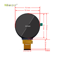 Module d'écran LCD TFT rond IPS haute résolution 2,8 pouces 480*480, affichage LCD circulaire SPI+RGB pour horloges intelligentes et affichages météo