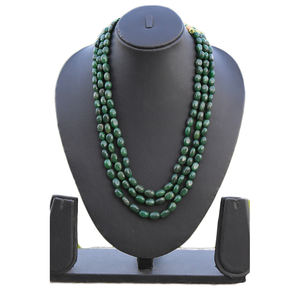 Ensemble de collier trois couches de perles naturelles semi-précieuses pour femmes et filles pour mariage et fête - Product Image 1