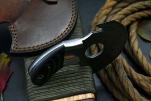 Nouveau Style vente chaude damas Ulu couteau forgé à la main taille Standard alaskan Ulu couteau cuisine utiliser viande coupe couteau à découper - Product Image 2