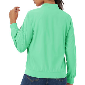 แจ็คเก็ตไนลอนบอมเบอร์สำหรับผู้หญิงกันลมให้ความอบอุ่นแห้งเร็วระบายอากาศแขนยาวใส่สบายสำหรับฤดูหนาว - Product Image 2