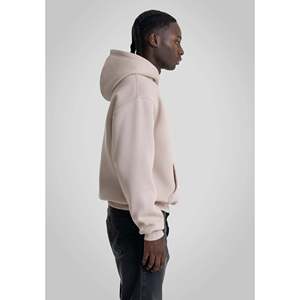 Oversize French Terry Hoodie-Peach Latte Zipped 3D Embroidery Acid <b>Wash</b> Screen Print XXS-6XL - Product Image 3