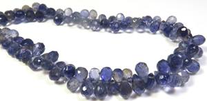 ลูกปัดไอโอไลต์สีน้ำเงินทรงหยดน้ำขนาด 6-8 มม. ลูกปัดไอโอไลต์ทรงหยดน้ำสำหรับงาน DIY พลอยไอโอไลต์ธรรมชาติแบบเม็ดเดี่ยว ความยาว 9 นิ้ว ราคาโรงงาน - Product Image 5