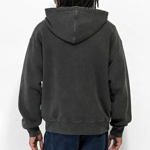 เสื้อฮู้ดผ้าฝ้ายโอเวอร์ไซส์สำหรับผู้ชายผ้าฟลีซปักซิปรูด100% ดีไซน์แบบกำหนดเองสไตล์ใหม่สำหรับฤดูหนาว - Product Image 2