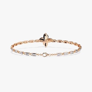 Pulsera de tenis de diamantes de moissanita de oro rosa de 14 quilates, hermosa pulsera de diamantes blancos redondos, regalo de cumpleaños - Product Image 1