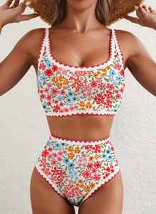 Mujeres Body Trajes de baño Venta al por mayor 2 piezas Bikini Traje de baño Ropa de playa Cubrir Sarong Tie up Set Traje de baño Bikini Traje de baño - Product Image 4