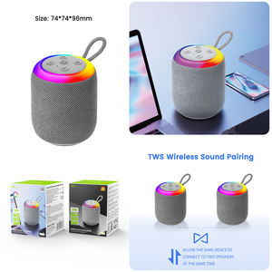 Home Digitalome-Altavoz portátil alimentado por batería con LED RGB, con micrófono de iluminación RGB para comunicación - Product Image 5