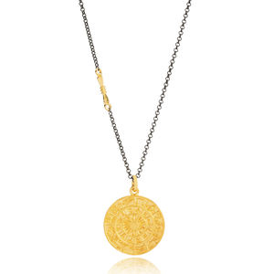 จี้เงินชุบทองวินเทจ22K ดีไซน์ทรงกลมทำด้วยมือสไตล์ตุรกีทำด้วยมือ925เครื่องประดับเงินสเตอร์ลิง - Product Image 1