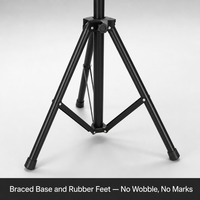 Support de projecteur suiveur réglable en hauteur (1-1,7 m), charge 35 kg, trépied pour éclairage de scène, tube rond 40/35 pour éclairage de scène