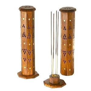 Soporte de palo de incienso de madera hecho a mano Om Star Inlay Factory Venta al por mayor para decoración espiritual religiosa Decoración espiritual Ceniza de incienso - Product Image 6