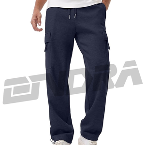 Pantalones cargo de pierna ancha azul oscuro para hombre, estilo streetwear, ajuste holgado, diseño cómodo, debe tener una pieza de moda que se vea rápida - Product Image 1