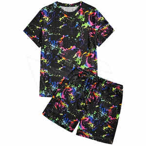 Ensemble décontracté d'été pour homme : chemise à manches courtes unie et short, séchage rapide, tissu en maille éponge respirant 100 % polyester, style urbain - Product Image 6