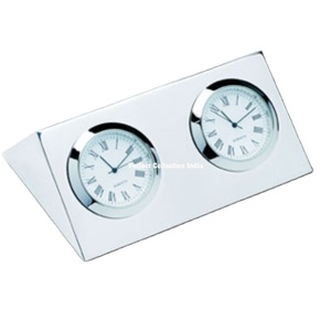 Reloj de escritorio de mesa de Metal de latón de alta calidad, decoración de oficina plateada desgastada, reloj silencioso con pilas para aplicaciones artesanales - Product Image 1