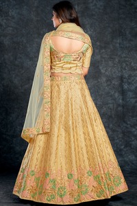 ÚLTIMA NOVIA WEAR GEORGETTE HEAVY CHINE SECUENCIA TRABAJO LEHENGAS CON TRABAJO DUPATTA - Product Image 5