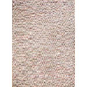 Alfombras Abrash Adwv-13047 de Tejido Plano con Patrón Geométrico en Lana y Viscosa, Color Rosa y Morado, para Uso Doméstico - Product Image 1