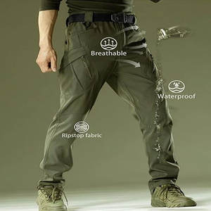 Pantalons pour hommes d'usine automne et hiver pantalons extensibles épais pantalons d'affaires décontractés à la taille pour hommes personnalisés - Product Image 4