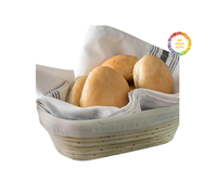 Panier rond moderne en rotin avec doublure en tissu, écologique et multifonctionnel pour la levée du pain et la décoration intérieure