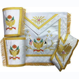 Venta al por mayor bordado a mano Masonic Regalia Delantal Masonic Master Delantal - Product Image 1