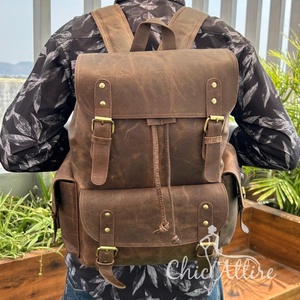 2025 Custom Large Capacity Full Grain Leather <b>Backpacks</b> <b>Laptop</b> Business Travel <b>Backpack</b> Wholesale Best Sellers Bags for Unisex - Product Image 1