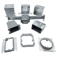 1-Device 4 In. Raised Electronics Instrument Enclosures 4 In. Square Cover Mud Ring Galvanized Steel IP67 for Certified
