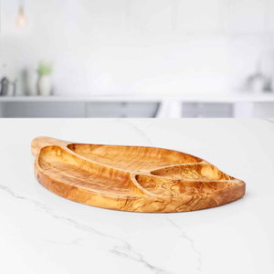 Bandejas de madera en forma de hoja hechas a mano en la India Plato en forma de hoja al por mayor perfecto para servir y exhibir elegantes - Product Image 3
