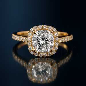Elongated Cushion D color VVS1 Clarity Cut Moissanite Premium Diamond Solitaire Hidden Halo Engagement Ring Gift For Her - Product Image 1