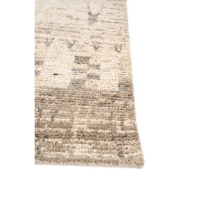 พรมขนสัตว์ถักมือสีเบจน้ำตาลลายเรขาคณิตแบบอัฟกันสำหรับบ้าน ห้องนอน ทางเดิน ห้องนั่งเล่น-Re-1294 - Product Image 4