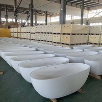 Baignoire autoportante en pierre artificielle de luxe, texture ardoise, surface solide, pour un bain confortable