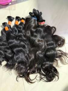 Cheveux vierges en gros, mèches de cheveux humains indiens, non traités, Remy 100%, mèches de cheveux humains, 10 à 30 pouces - Product Image 2